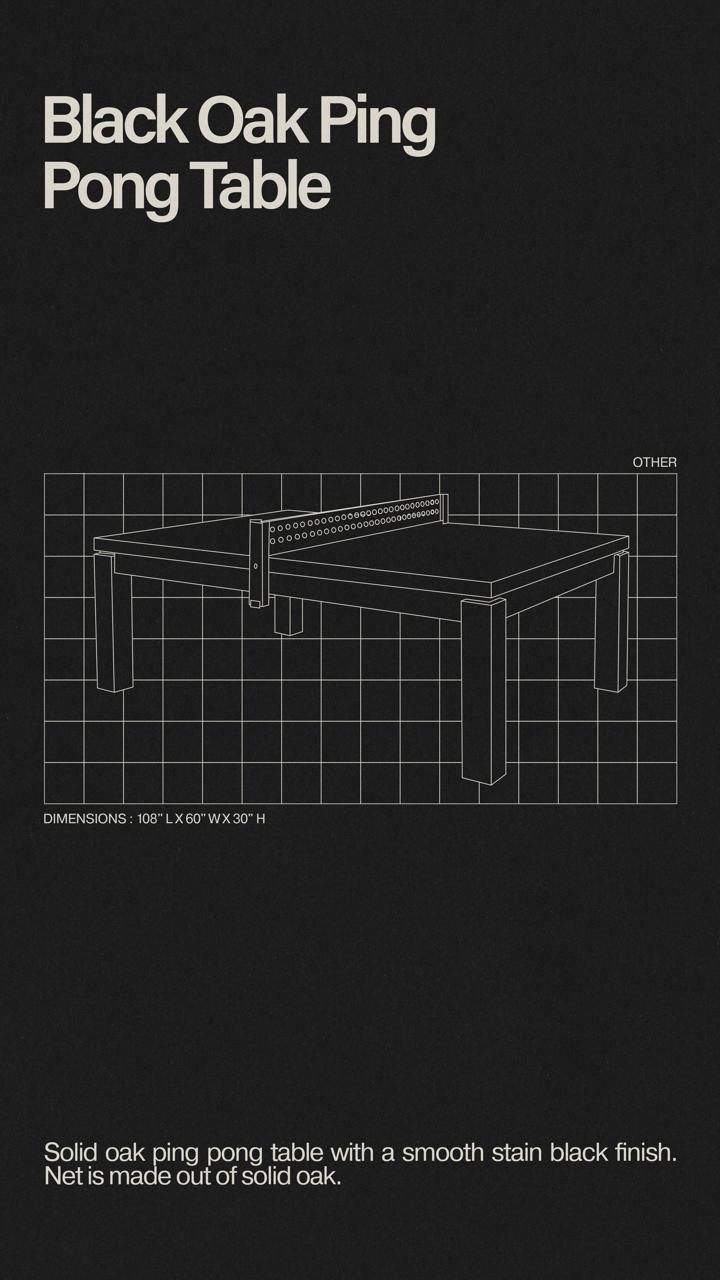 Mesa de ping pong de roble negro