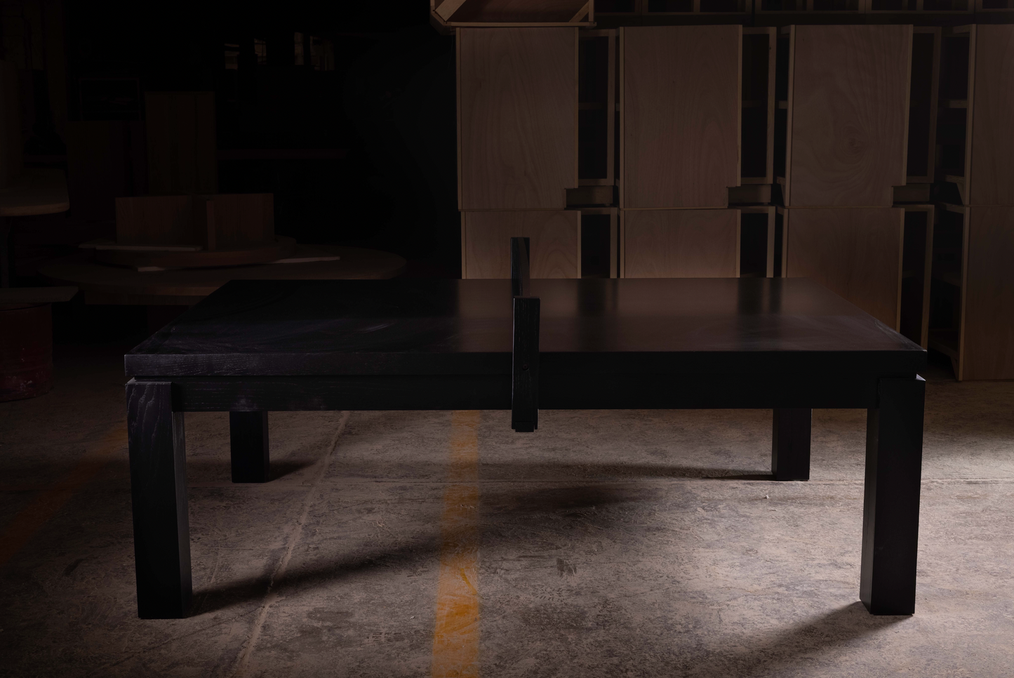 Mesa de ping pong de roble negro