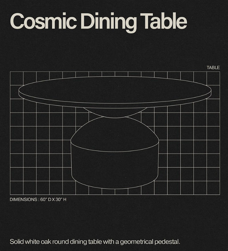 Mesa de comedor cósmica