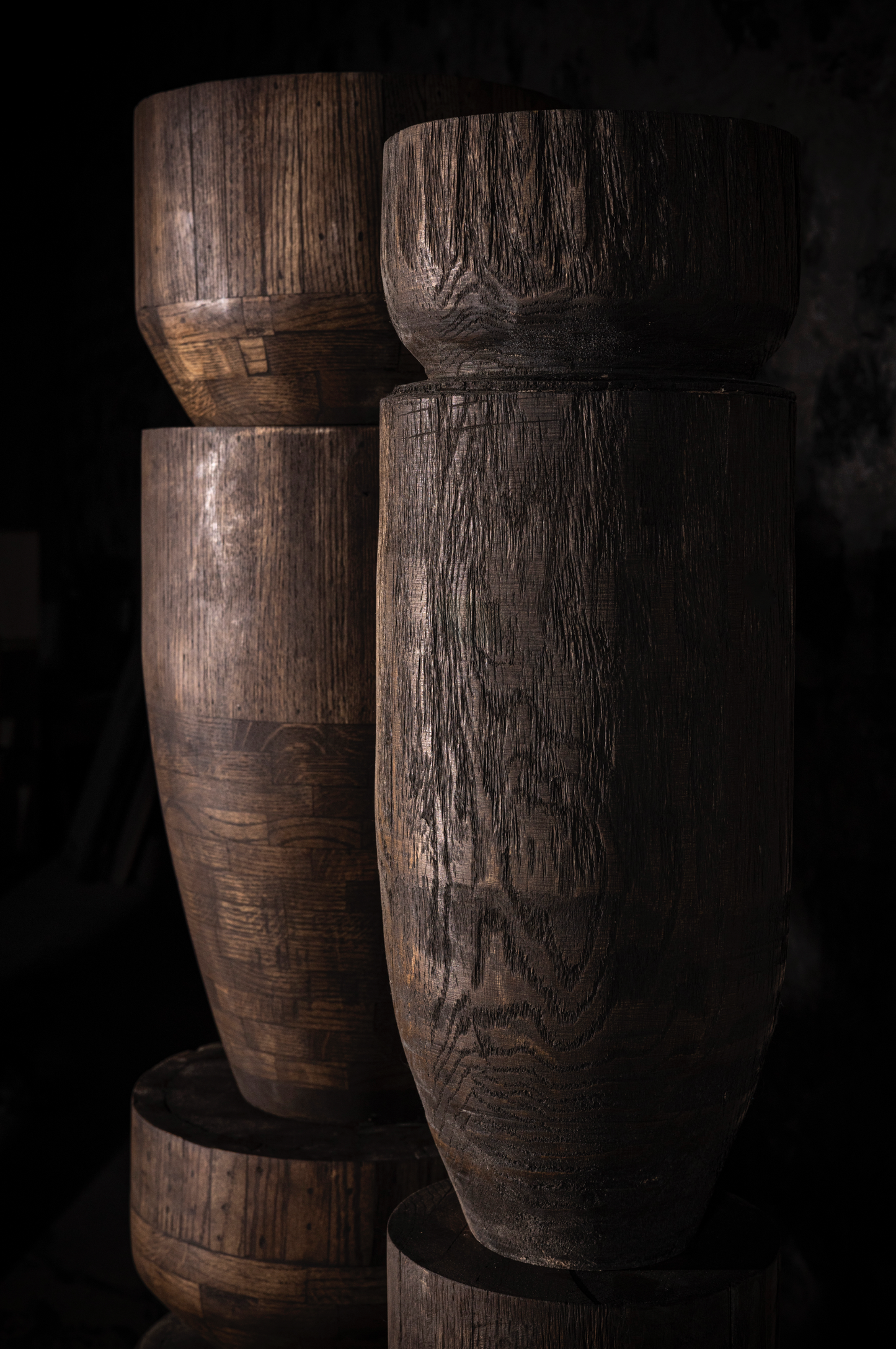 Conjunto de tótems de roble