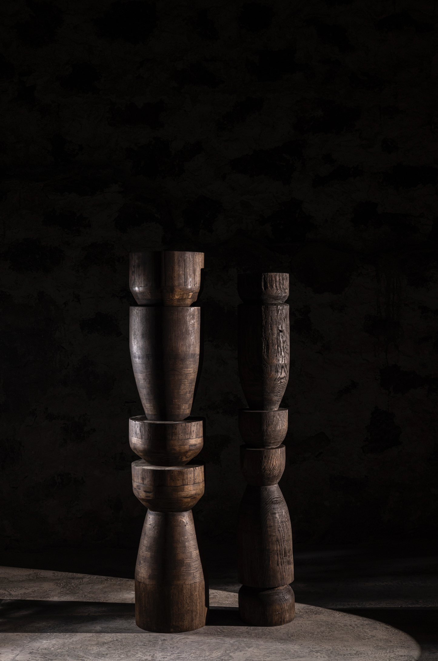 Conjunto de tótems de roble