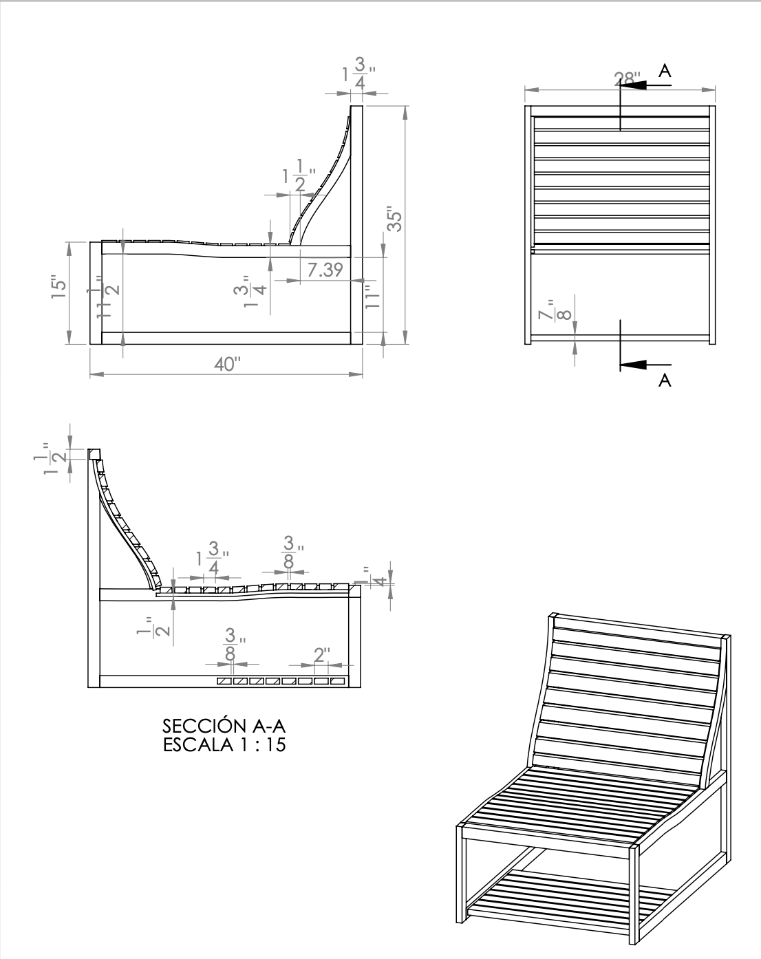 Sillón Pino Negro