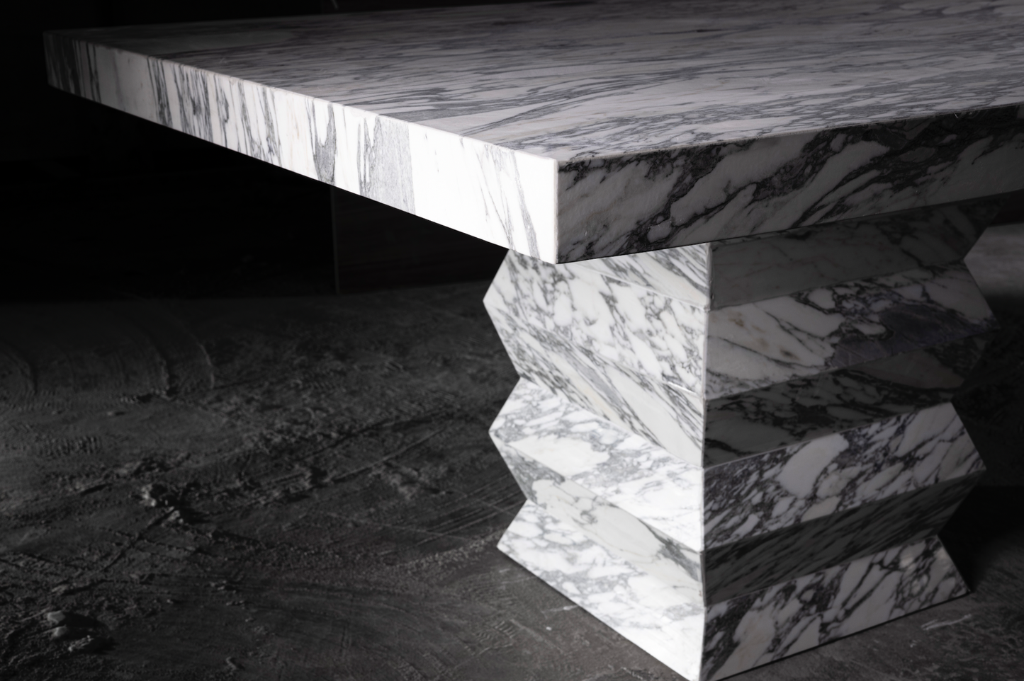 Zig Zag Marble Dining Table