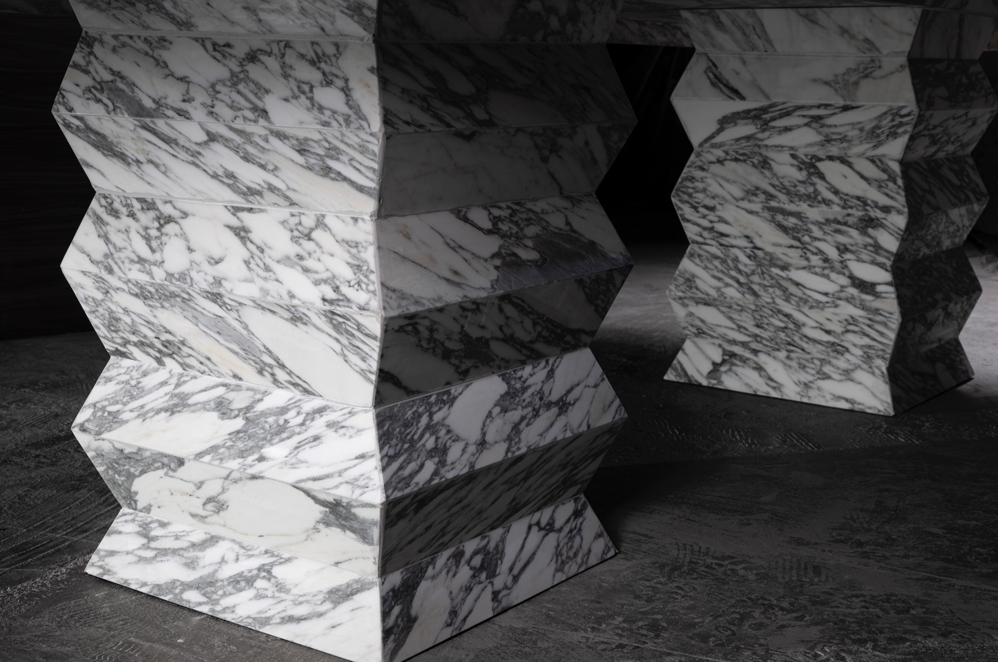 Zig Zag Marble Dining Table