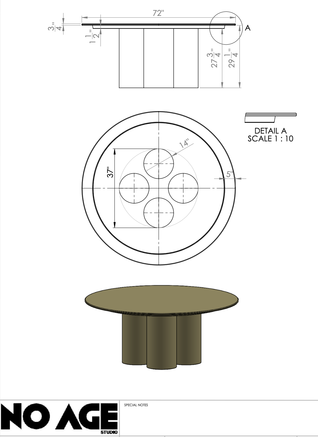 014 Steel Dining Table