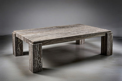 060 Silver Travertine Coffee Table