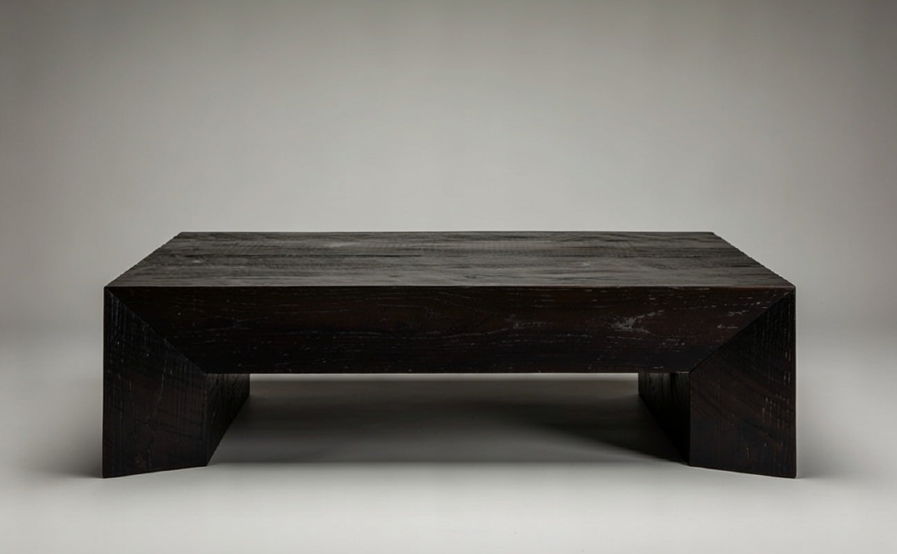 Brutal Black Oak Rectangular Coffee Table