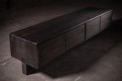 Obsidian Console | Charred Solid Oak – Plain or Figured