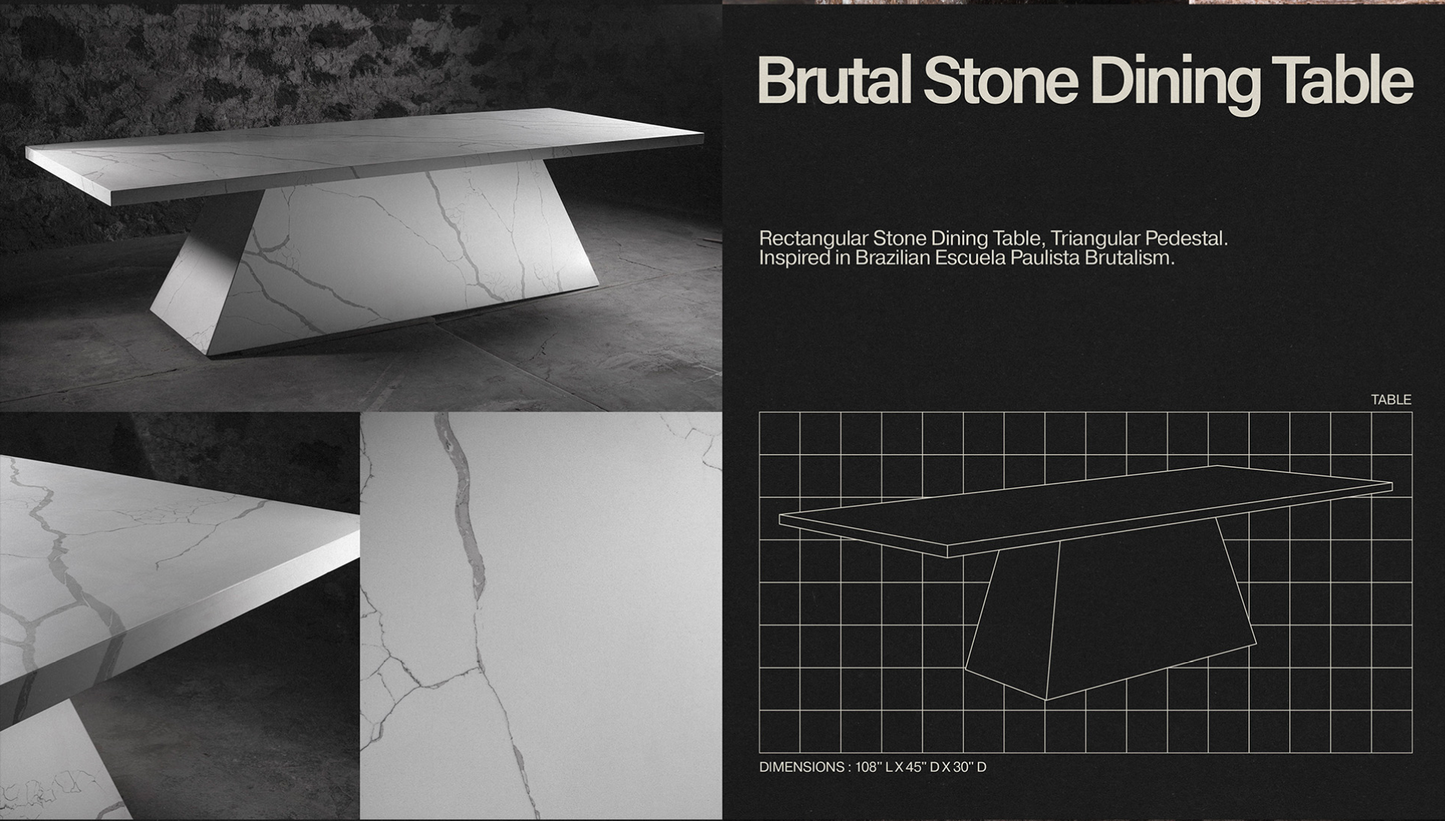 Brutal Quartz Dining Table