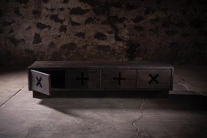 Obsidian Console | Charred Solid Oak – Plain or Figured