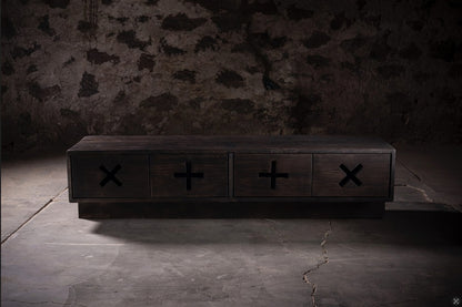 Obsidian Console | Charred Solid Oak – Plain or Figured