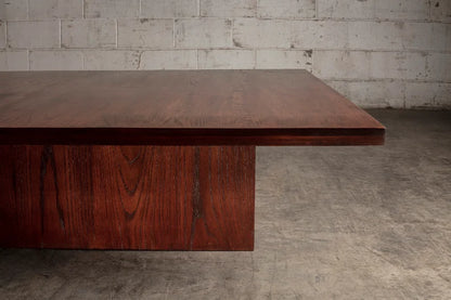 Brown Oak Square Coffee Table