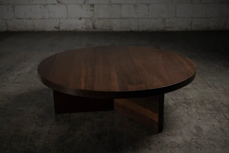 Solid Walnut Round Coffee Table